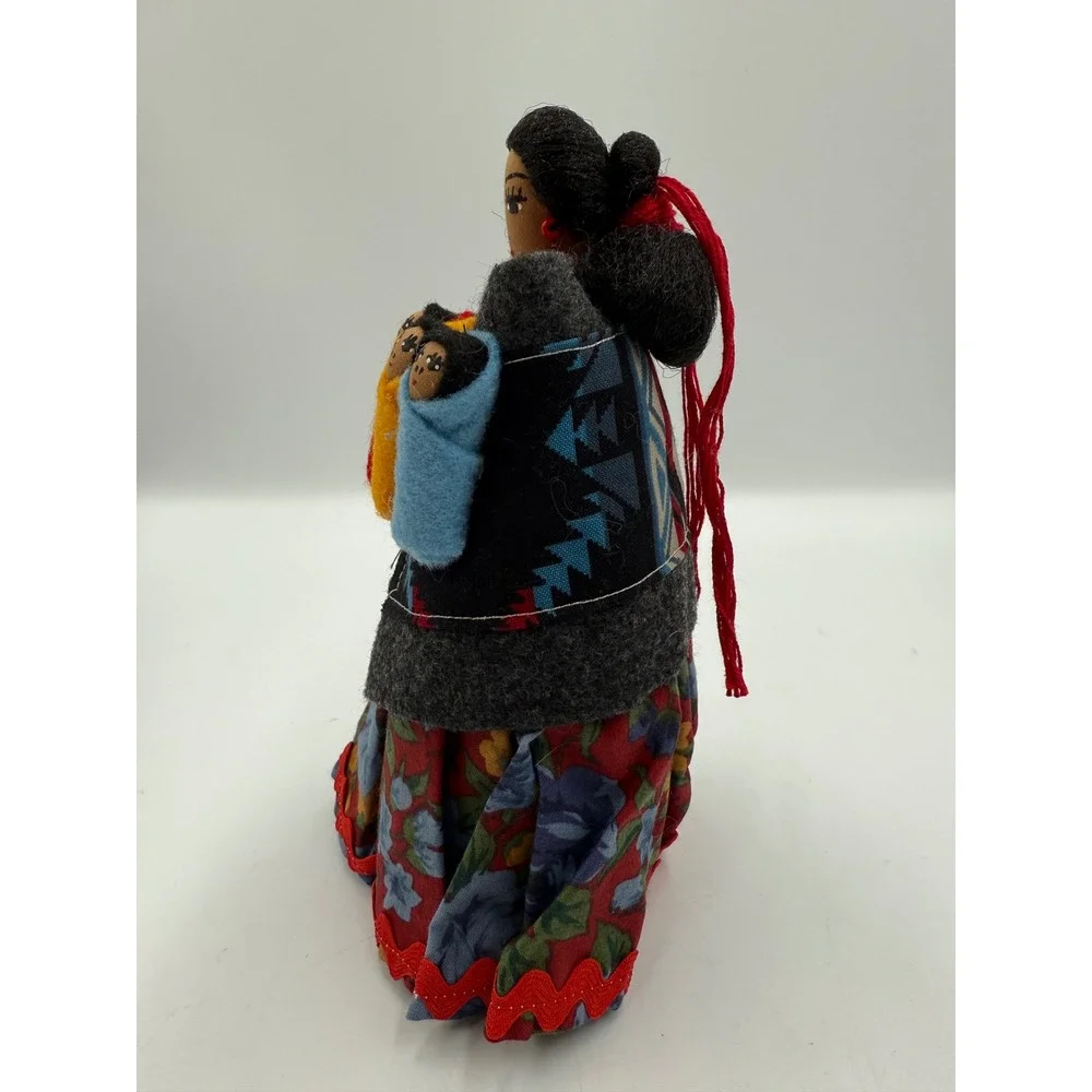 Handmade Native‎ American Storyteller Doll Mother with 5 Babies Folk Art 7.5